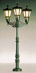 Brawa 5223 HO Historic Park Light Triple-Arm Upright 3-1/2" Height
