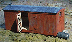 B.T.S. 17507 O Narrow Gauge Box Car Storage Shed Kit Laser-cut Wood & Card Scale 7 x 19'