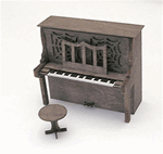 B.T.S. 23008 HO Laser-Cut Wood Kit Upright Piano & Stool