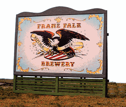 B.T.S. 23025 HO Slatted-Base Wood Billboard Kit Laser-Cut Wood Franz Falk Brewery 23' 7m Scale Wide 464-23025