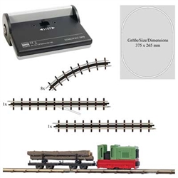 Busch 12012 HOn2 Feldbahn Log Train Starter Set w/ Battery Controller Gmeinder 15/18 2 Disconnect Log Trucks