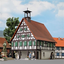 Busch 1598 HO Buschheide Germany Half-Timber City Hall Laser-Cut Wood & Card Kit