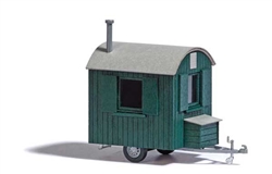 Busch 1983 HO Logger's Trailer Hut Laser-Cut Wood Kit Green