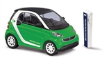 Busch 46225 HO 2012 Smart Fortwo Coupe Electric Assembled Green White Black