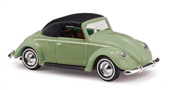 Busch 46733 HO 1949 Volkswagen Beetle Convertible Assembled Top Up Green Black