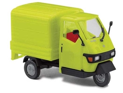 Busch 48441 HO 2006 Piaggio Ape 50 3-Wheel Pickup Truck with Bed Cover Assembled Green-Yellow