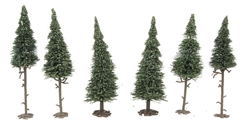 Busch 6410 Pine Trees w/Trunk & Roots 4-1/2 to 5-1/2" Tall Pkg 6