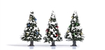 Busch 6464 Snow-Covered Christmas Trees w/Ornaments 9/16" Pkg 3