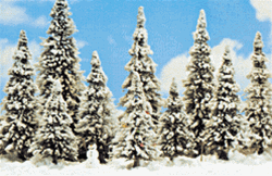 Busch 6465 Winter Set Includes 10 Trees Snowman Aviary and Snow-Powder