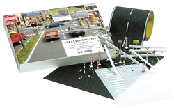 Busch 7097 N Road/Pavement Construction Set 78" Roadway Pavement 50 Pieces of Signs & Details