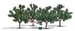 Busch 7863 HO Man Laying in Hammock Action Set With 4 Fruit Trees