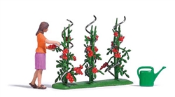 Busch 7876 HO Tomato Harvest Action Set Figure 3 Tomato Plants Watering Can