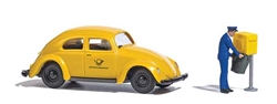 Busch 7887 HO Volkswagen Beetle with Mailbox and Postman Action Set