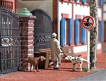 Busch 7895 HO Peeing Dogs Action Set 2 Each: Dogs Park Benches Garbage Cans No Dogs Signs