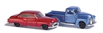 Busch 8349 N 1950s Chevy Pickup & Buick 2-Door Set