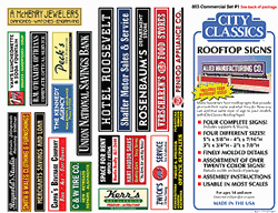 City Classics 803 HO Rooftop Signs Kit Commercial Signs #1