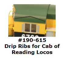 Cal Scale 615 HO Cab Window Drip Ribs For Reading Diesel Locos Pkg 2