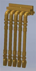 Cal Scale 685 HO 5-Line MU Cables Brass Pkg 4
