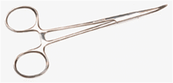 Cir-Kit Concepts 1046 5" Locking Forceps Curved Tip