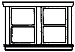 Campbell 904 HO Windows Plastic Double-Hung 3-Pane Side-by-Side Pkg 3