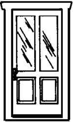 Campbell 915 HO Doors Plastic 2-Light 2-Panel Pkg 3