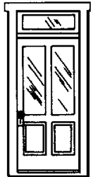 Campbell 917 HO Doors Plastic 2-Panel 2-Light w/Transom Pkg 2