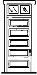 Campbell 918 HO Doors Plastic 5-Panel w/Transom Pkg 2