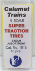Calumet Trains 1513 N Vinyl Super Traction Tire Steam Pkg 18