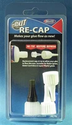 Deluxe Materials AC16 Roket Re-Cap Replacement Caps/Tips for Roket CA Bottles Pkg 3