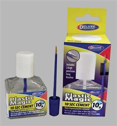 Deluxe Materials AD83 Plastic Magic Thin Plastic Cement w/2 Brushes 10 Second Cement 1.35oz