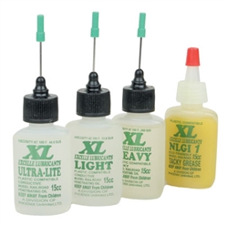 Excelle 1234 XL Lube Kit for N & Z Scales One 1/2oz Bottle Each Ultra-Lite Light Heavy & NLGI Grease