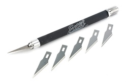 Excel 19018 K18 Grip-On Non-Roll Soft Handle Knife Carded w/Safety Cap & 5 #20011 Blades