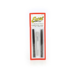 Excel 55668 5 1/2" Long Cut #2 Needle Files 6-Piece Assorted Set w/ Handle 