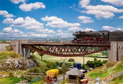 Faller 120503 HO Single-Track Fishbelly Steel Railroad Bridge w/ Abutments Kit