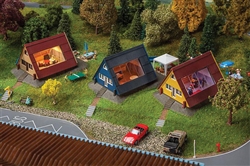 Faller 130606 HO Vacation/Holiday House/Cabin 3-Pack Kit