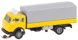 Faller 162052 N 1989-1998 Mercedes-Benz SK Low-Side Truck w/ Canvas Tarp Car System