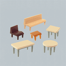 Faller 272440 N Furniture 7 Tables 24 Chairs 12 Benches