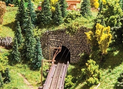 Faller 272654 N Single-Track Cut-Stone Tunnel Portal Sheet w/ Cut-To-Fit Retaining Wall