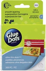 Glue Dots 5029E Ultra Thin Permanent Bond Glue Dots Roll 3/8" Diameter Pkg 300