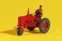 GHQ 60001 HO Farm Machinery Red Super M-TA Tractor w/ Farmer Figure