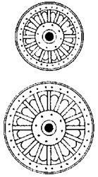 Grandt Line 31 O Circus Wagon Wheels Sunburst Parade Type; 2 SeT