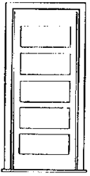 Grandt Line 3602 O 30" 5-Panel Door w/ Frame