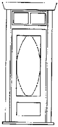 Grandt Line 3605 O Residence Door w/ Oval Window/Frame/Transom