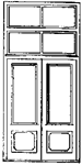 Grandt Line 3627 O Commercial Storefront Door w/Rectangular Window & Double Transom Double Door Scale 65"x 12' 