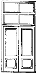 Grandt Line 3627 O Commercial Storefront Door w/Rectangular Window & Double Transom Double Door Scale 65"x 12' 