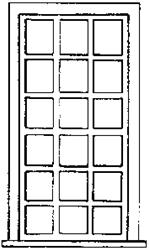 Grandt Line 3714 O Engine House Windows 18-Pane Scale 42 x 91" Pkg 3