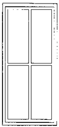 Grandt Line 3717 O Double-Hung Factory Windows for Masonry Buildings Four-Pane Scale 42 x 91" Pkg 4