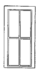 Grandt Line 3723 O Rio Grande Southern-Style Depot Windows 2/2 Light Scale 36 x 82" Pkg 4