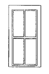 Grandt Line 3724 O Rio Grande Southern-Style Depot Windows 2/2 Light Scale 35 x 80"