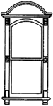 Grandt Line 3732 O Victorian Two-Pane Window Scale 30 x 72" with Arched Top Pediment